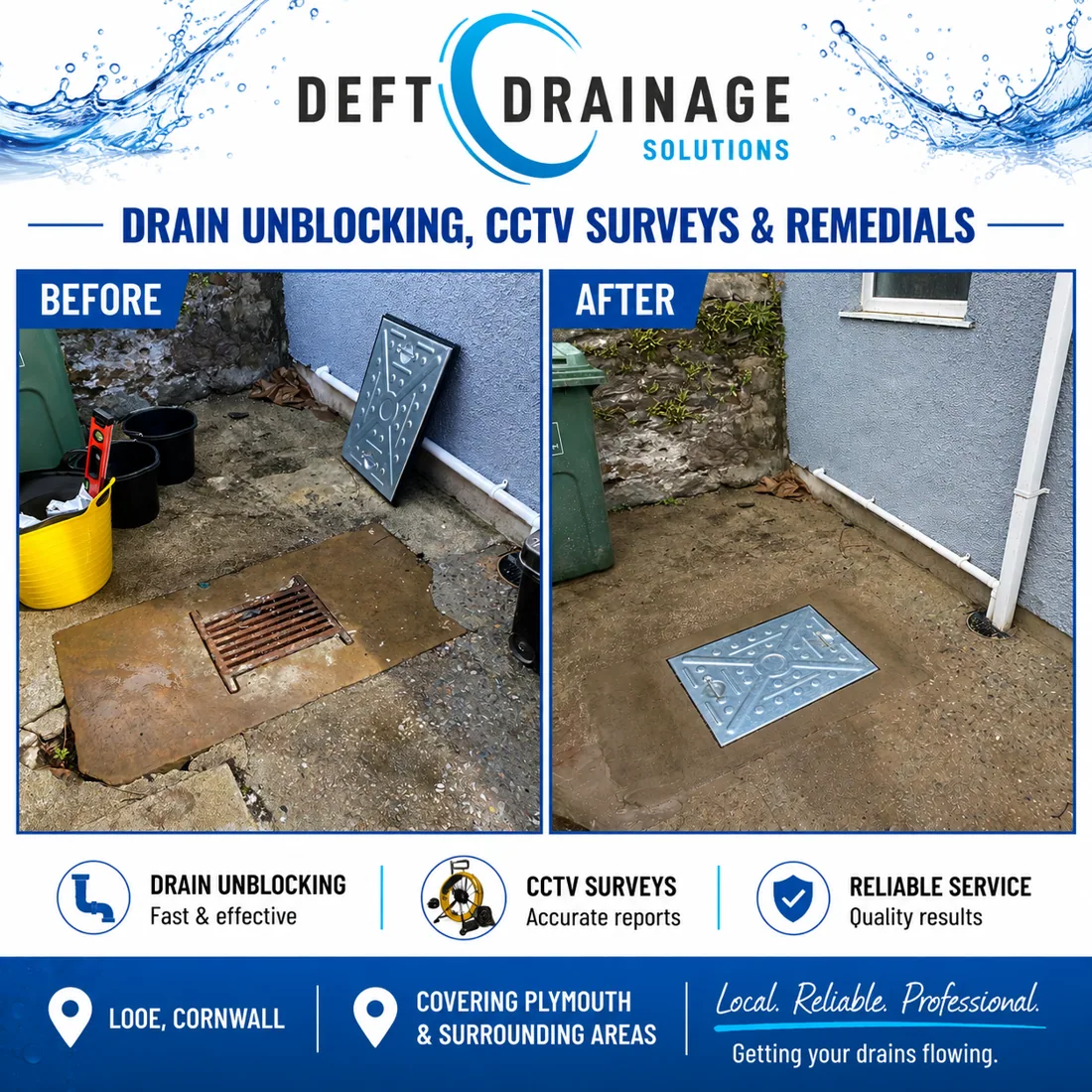 Before and after: inspection cover replacement