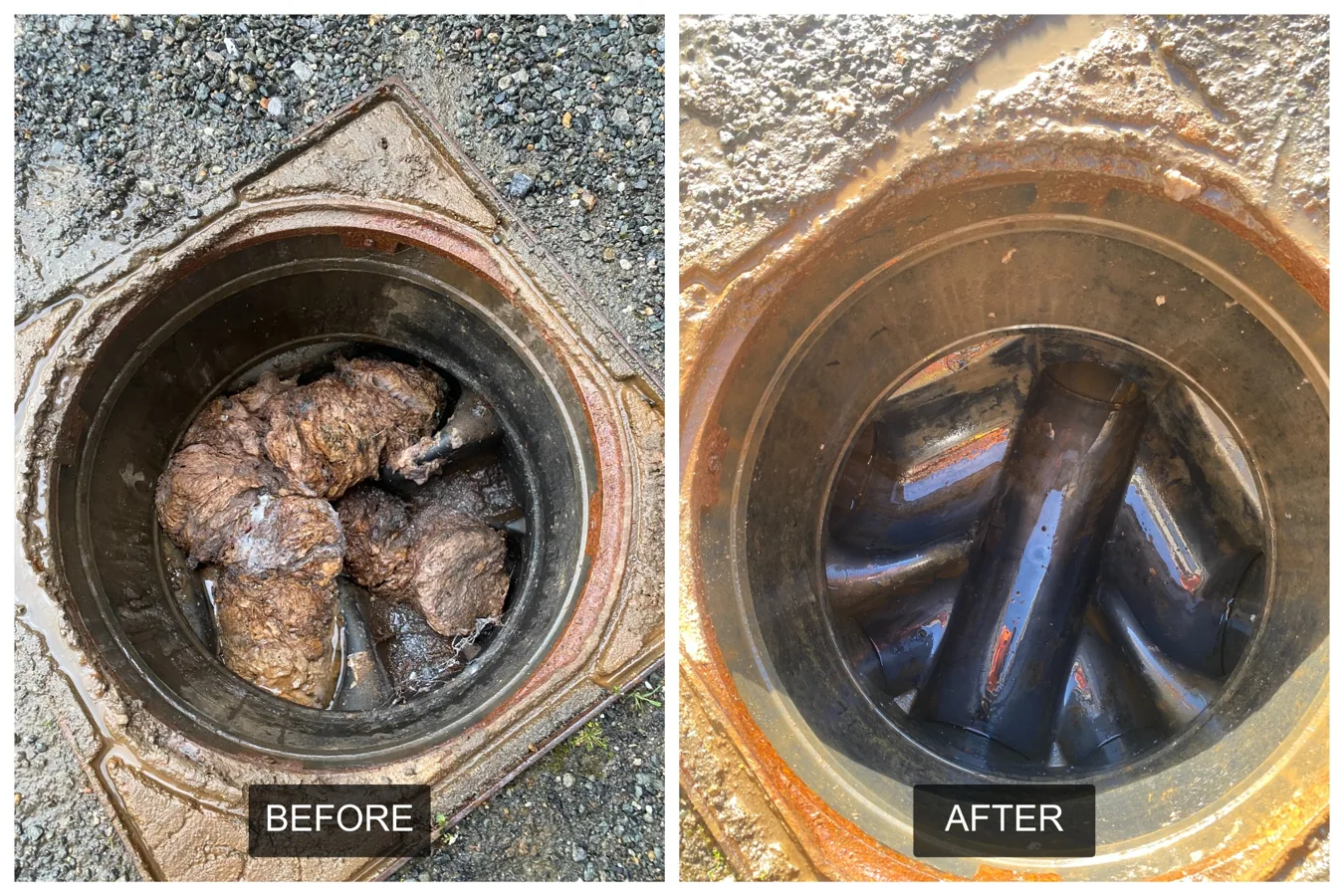 Before and after: substantial blockage cleared